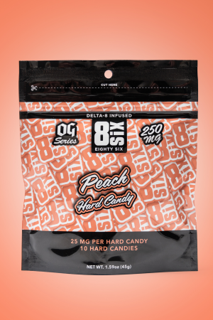 Buy Peach 250MG Delta-8 THC Hard Candy (10-Pack)