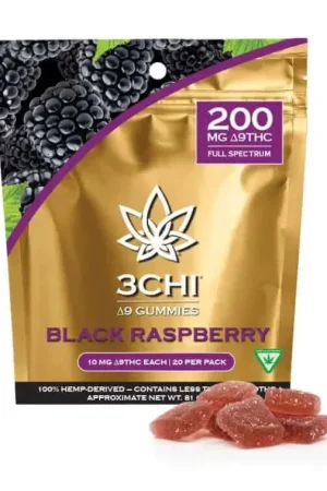 3Chi Delta 9 THC Gummies 200mg, 20ct - Black Raspberry