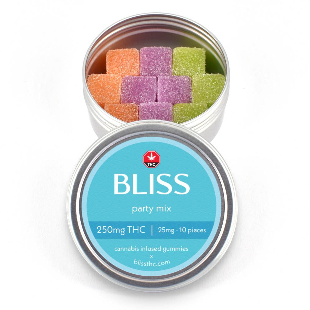 Bliss Party Mix THC Cannabis Infused Gummies 250MG