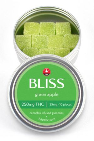Bliss – Green Apple Cannabis Infused Gummies 250MG THC